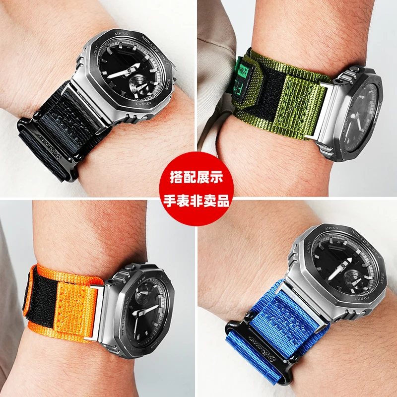 For Casio GA-2100/GA-2110/GM-5600/GA110/120 Nylon Watch Strap – Durable Sports Bracelet Compatible with G-SHOCK GA2100/DW5600 - Image 3