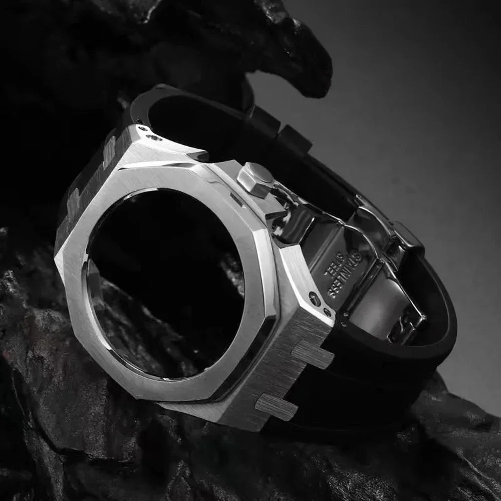 GEN4 Casioak GA2100 Mod Kit For G-SHOCK GA2100/GA2110 GAB2100 Stainless Steel Case Bezel Rubber Strap Replacement Mod Refit Kit - Image 2