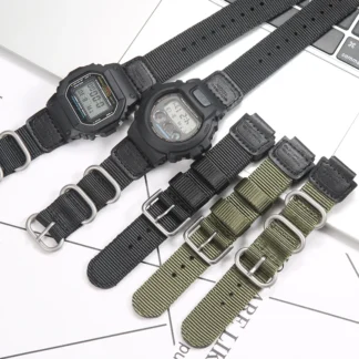 16mm Heavy-Duty Nylon Watch Strap for Casio G-SHOCK – Military Style Bracelet for GA-110, DW-5600, GW-M5610 & More