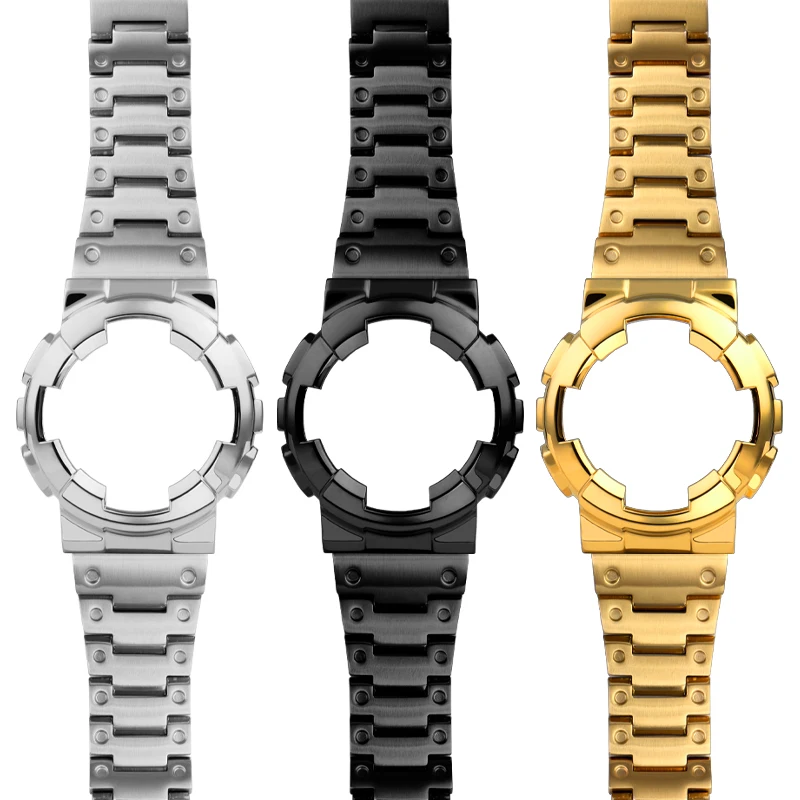 For G-SHOCK GA100 GA110 GA120 GD100 120 Watch Strap case for Casio gshock Men Wristwatch Bezel Stainless steel metal Case Band