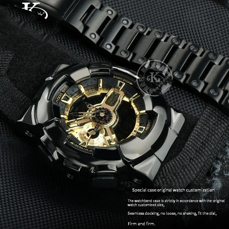 For G-SHOCK GA100 GA110 GA120 GD100 120 Watch Strap case for Casio gshock Men Wristwatch Bezel Stainless steel metal Case Band - Image 5