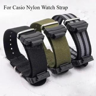 For ​​Casio G-SHOCK Nylon Strap GD-100/110/120/350 GM-5610 Special Buckle Abrasion Proof Flexible Black Green Orange​​ Watchband