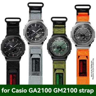 For Casio GA-2100/GA-2110/GM-5600/GA110/120 Nylon Watch Strap – Durable Sports Bracelet Compatible with G-SHOCK GA2100/DW5600