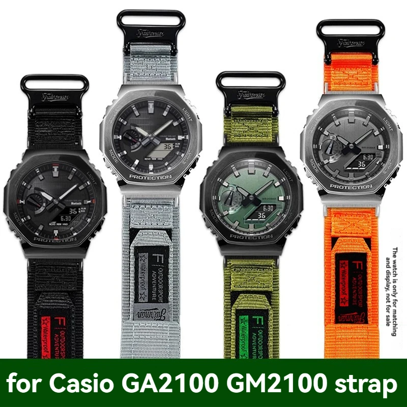 For Casio GA-2100/GA-2110/GM-5600/GA110/120 Nylon Watch Strap – Durable Sports Bracelet Compatible with G-SHOCK GA2100/DW5600