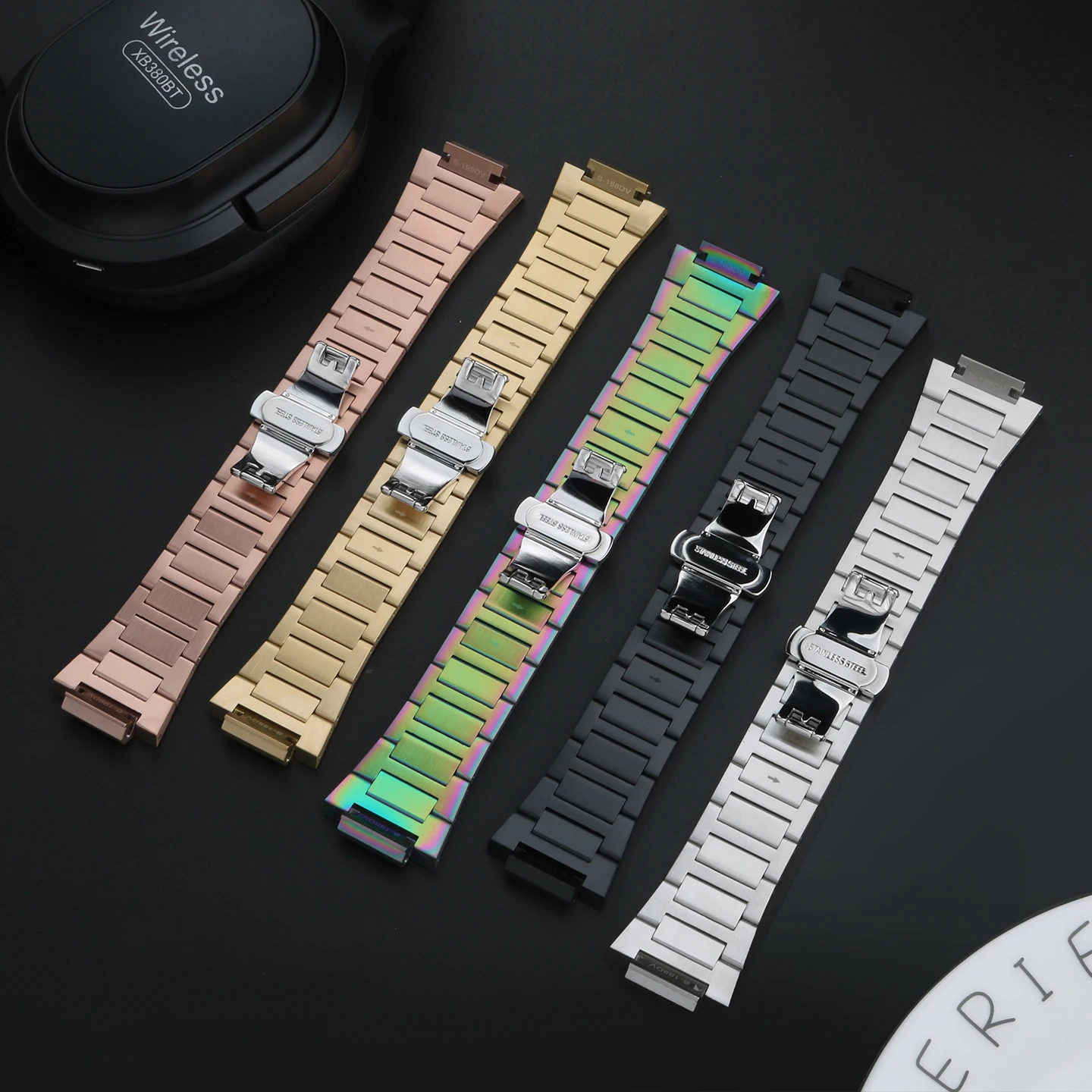 Casio Black & Gold Stainless Steel Bracelet for Casio G-Shock GM-110 - Image 3