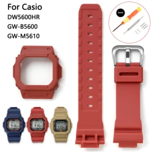 Silicone Band+Watch case for Casio DW5600/5610 DW5600HR/GW-M5610/GWB5600 Gshock Strap Sport Replacement Bracelet Accessories ﻿