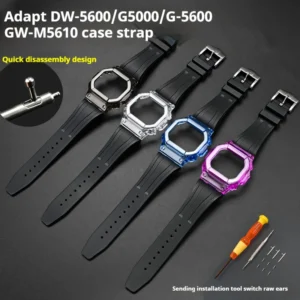 For CASIO DW5600/GW5610 Modifying watch accessories TPU watch strap+PC Watch case Waterproof comfortable Rubber wristband set