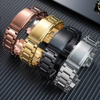 Premium Solid Metal Watch Band for Men Compatible with Casio G-Shock GM-2100 / GBM-2100 Series – 16mm Replacement Steel Strap