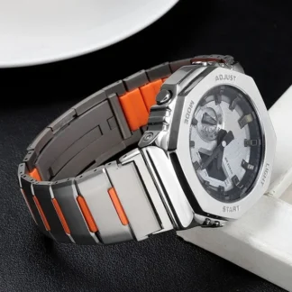Octagonal Stainless Steel Full Metal Replacement Bracelet for Casio G-Shock (GA-2100 / GM-2100 / GBM-2100)